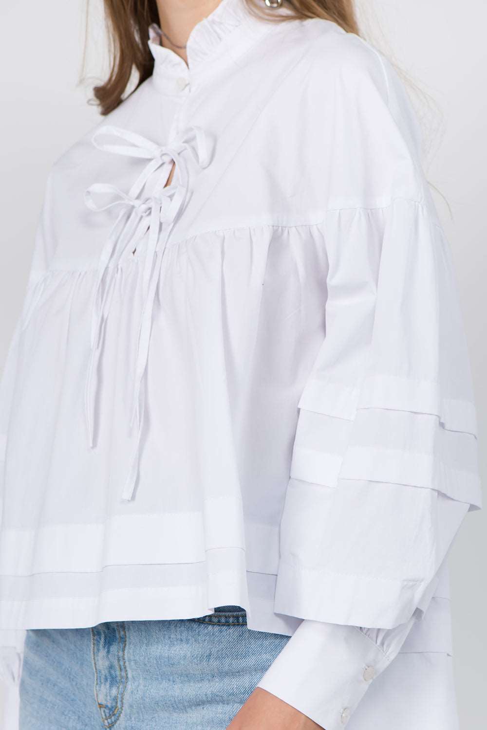 Balloon Sleeve Tiered Layered Blouse - Whiteroom+Cactus