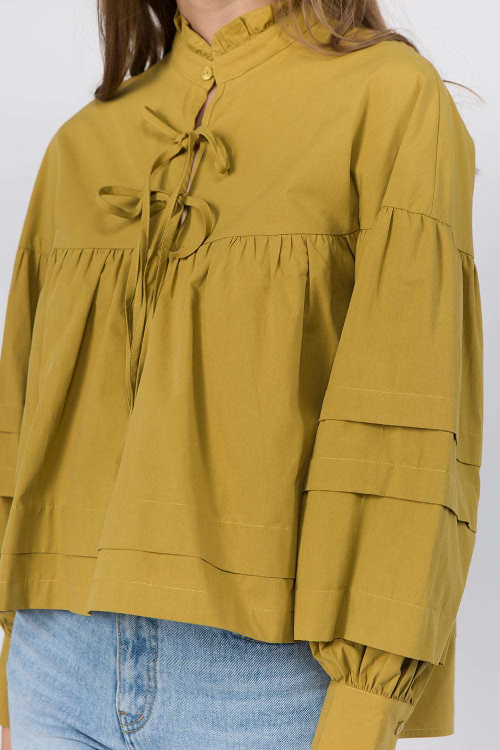 Balloon Sleeve Tiered Layered Blouse - Whiteroom+Cactus