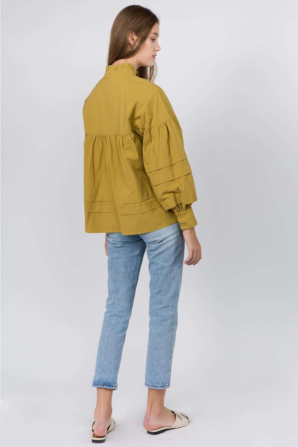 Balloon Sleeve Tiered Layered Blouse - Whiteroom+Cactus
