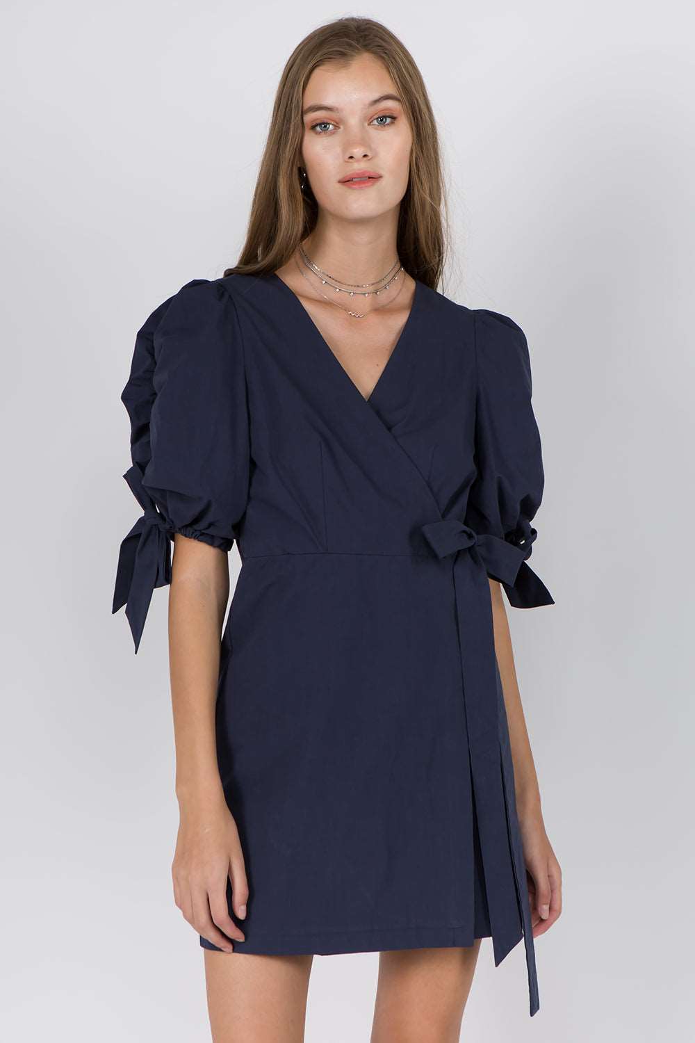Balloon Sleeves Wrap Dress - Whiteroom+Cactus