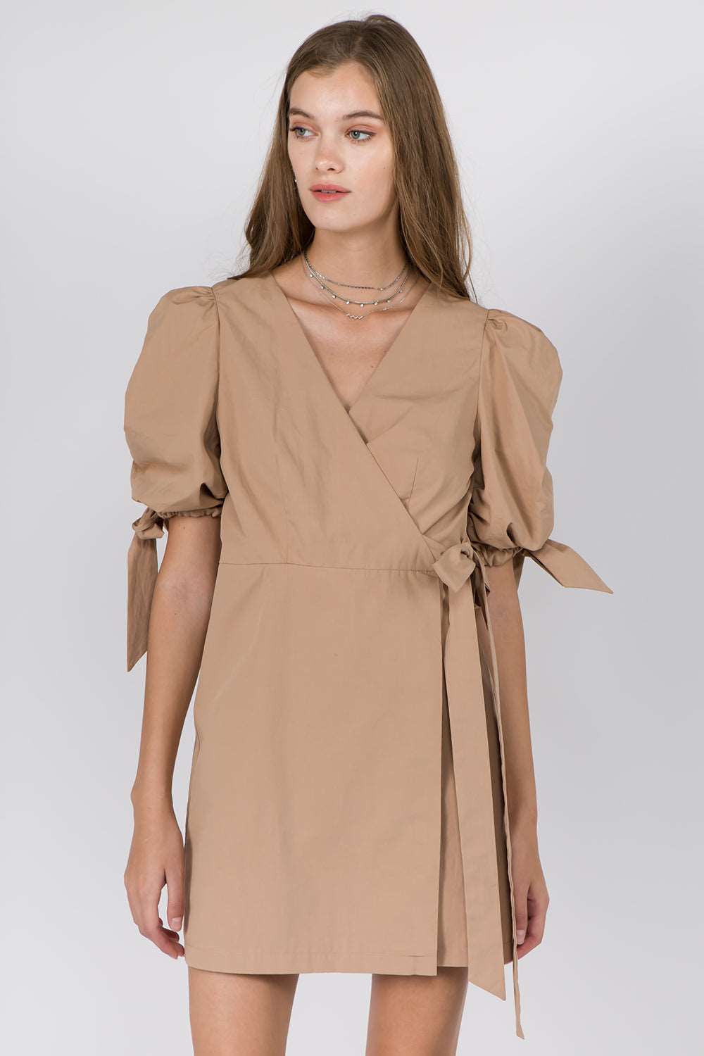 Balloon Sleeves Wrap Dress - Whiteroom+Cactus