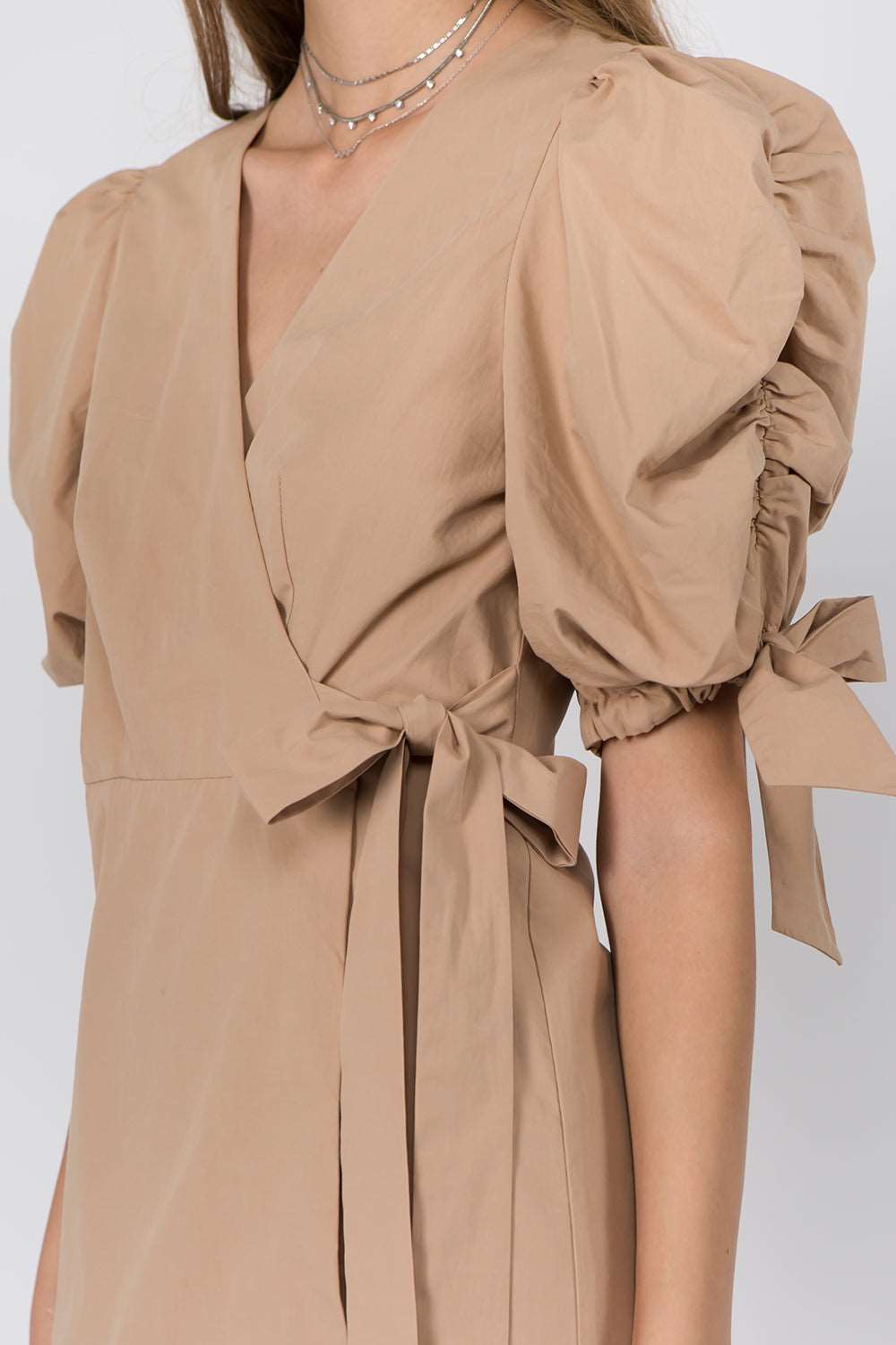 Balloon Sleeves Wrap Dress - Whiteroom+Cactus