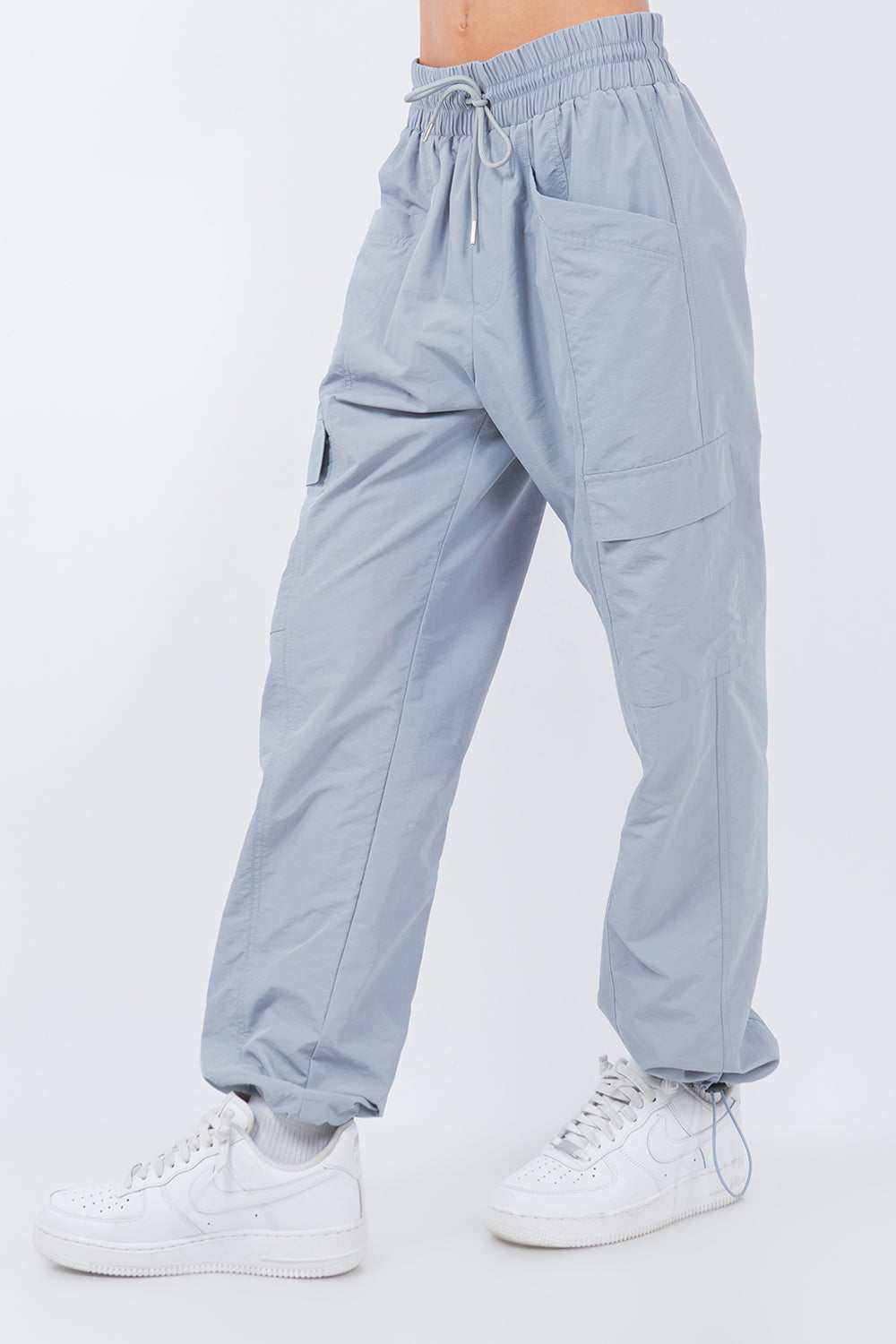 CARGO PANTS DRAWSTRING DETAIL CIEL BLUE