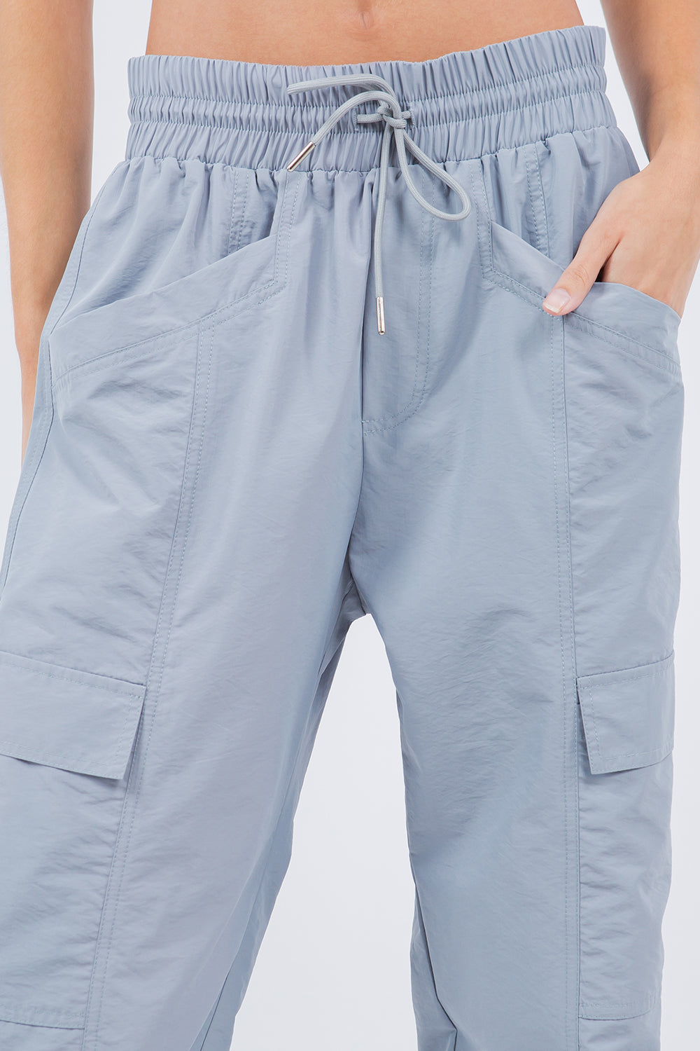CARGO PANTS DRAWSTRING DETAIL CIEL BLUE