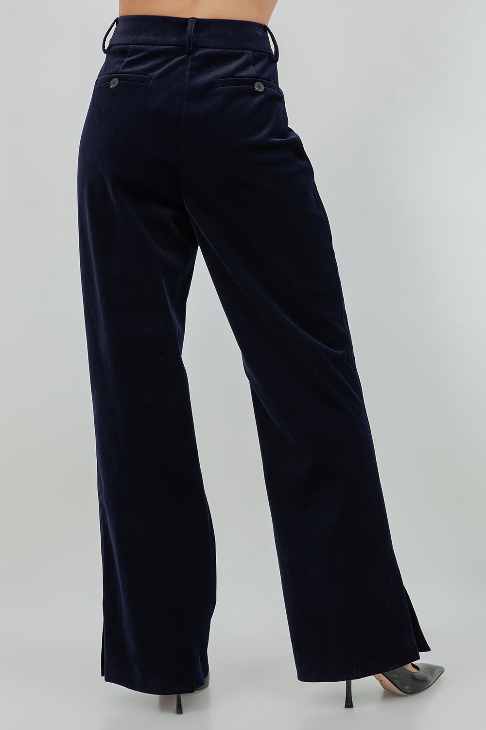 STRUCTURED VELVET STRAIGHT LEG TROUSERS - Whiteroom+Cactus