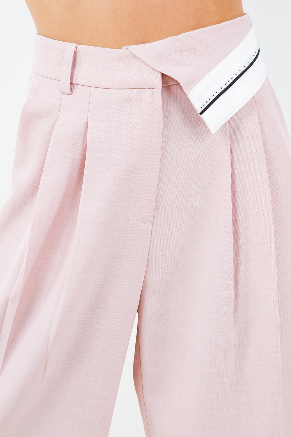CONTRAST FLIP BAND TROUSERS - Whiteroom+Cactus