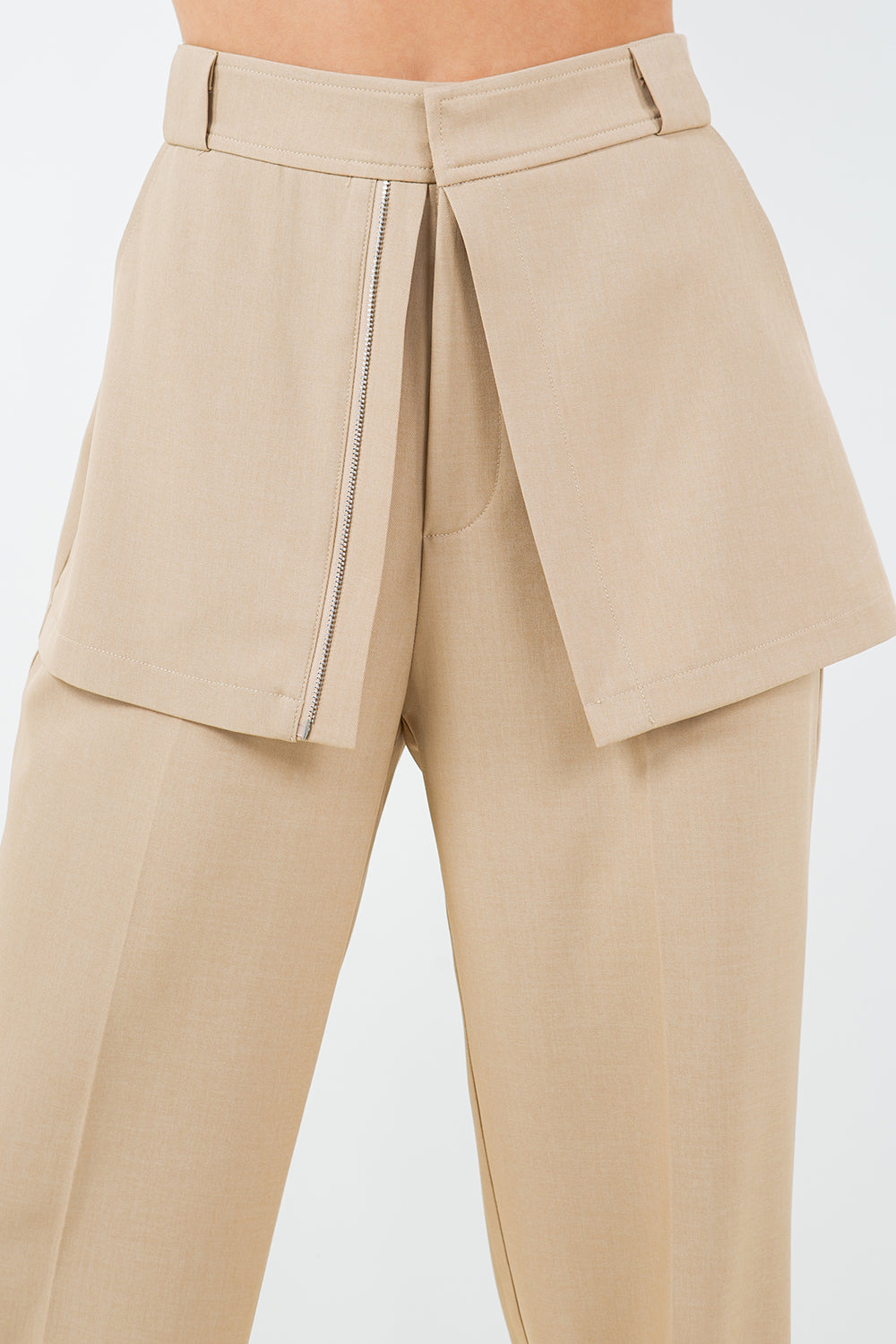 SKIRT OVERLAY ZIPPER DETAIL PANTS - Whiteroom+Cactus