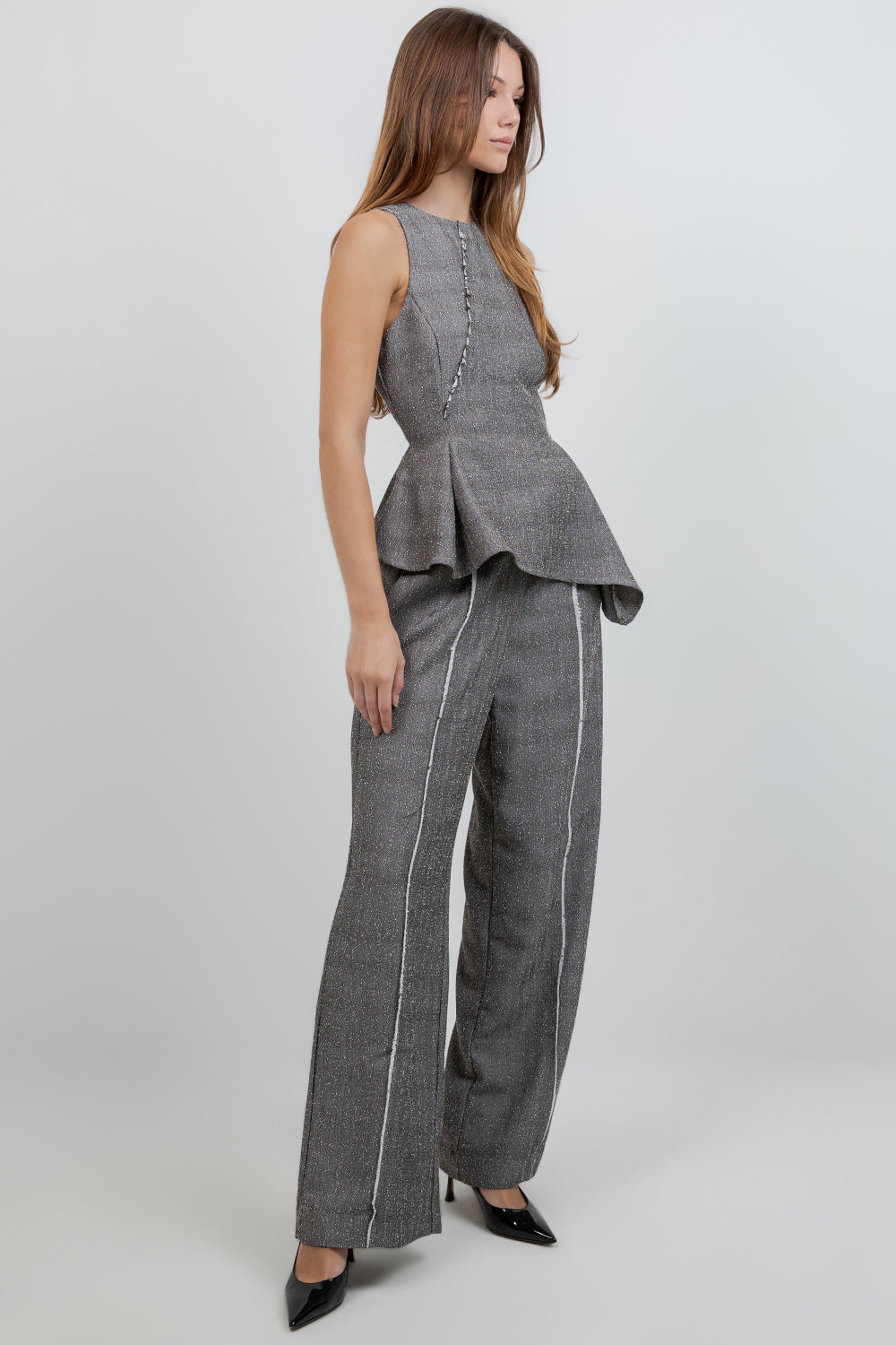 FRAY EDGE DETAILED STRAIGHT LEG TROUSERS - Whiteroom+Cactus