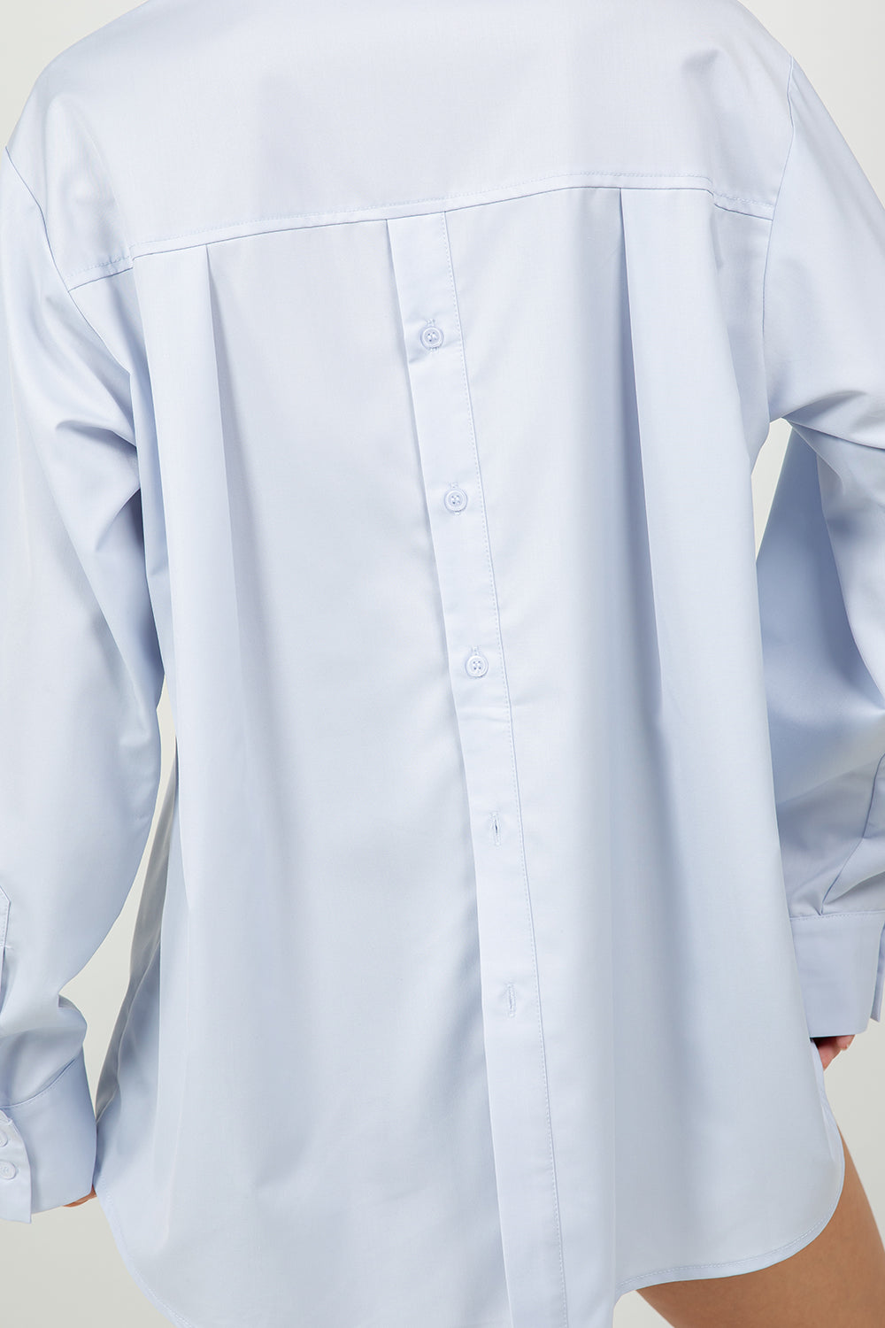 MULTI WEAR BACK PLACKET DETAILED POPLIN SHIRT - CHAMBRAY