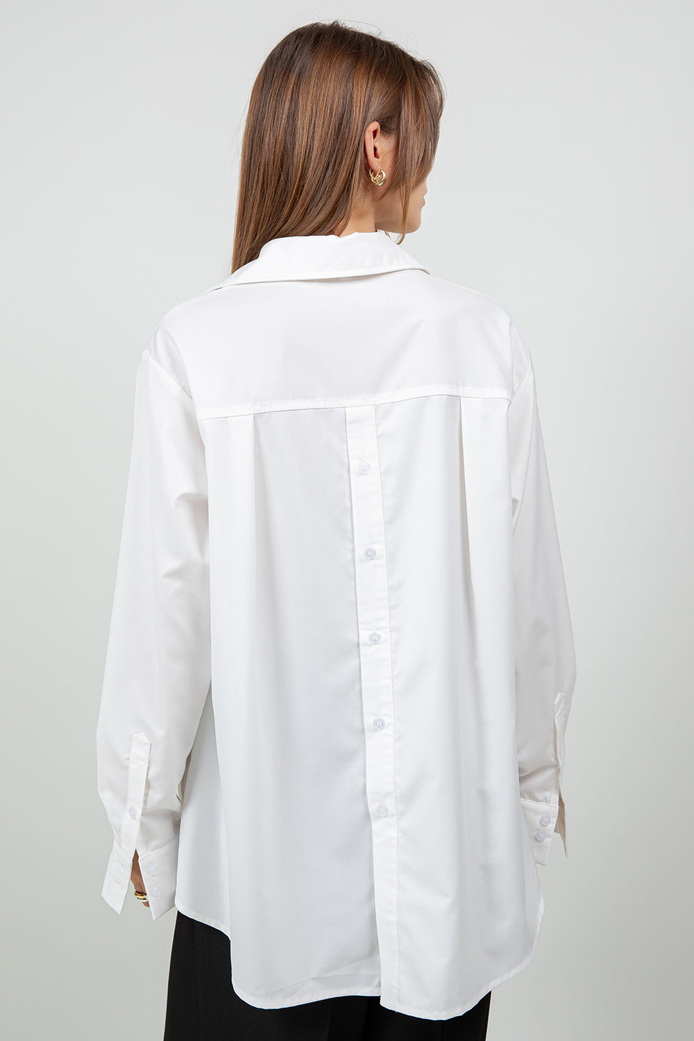MULTI WEAR BACK PLACKET DETAILED POPLIN SHIRT - WHITE