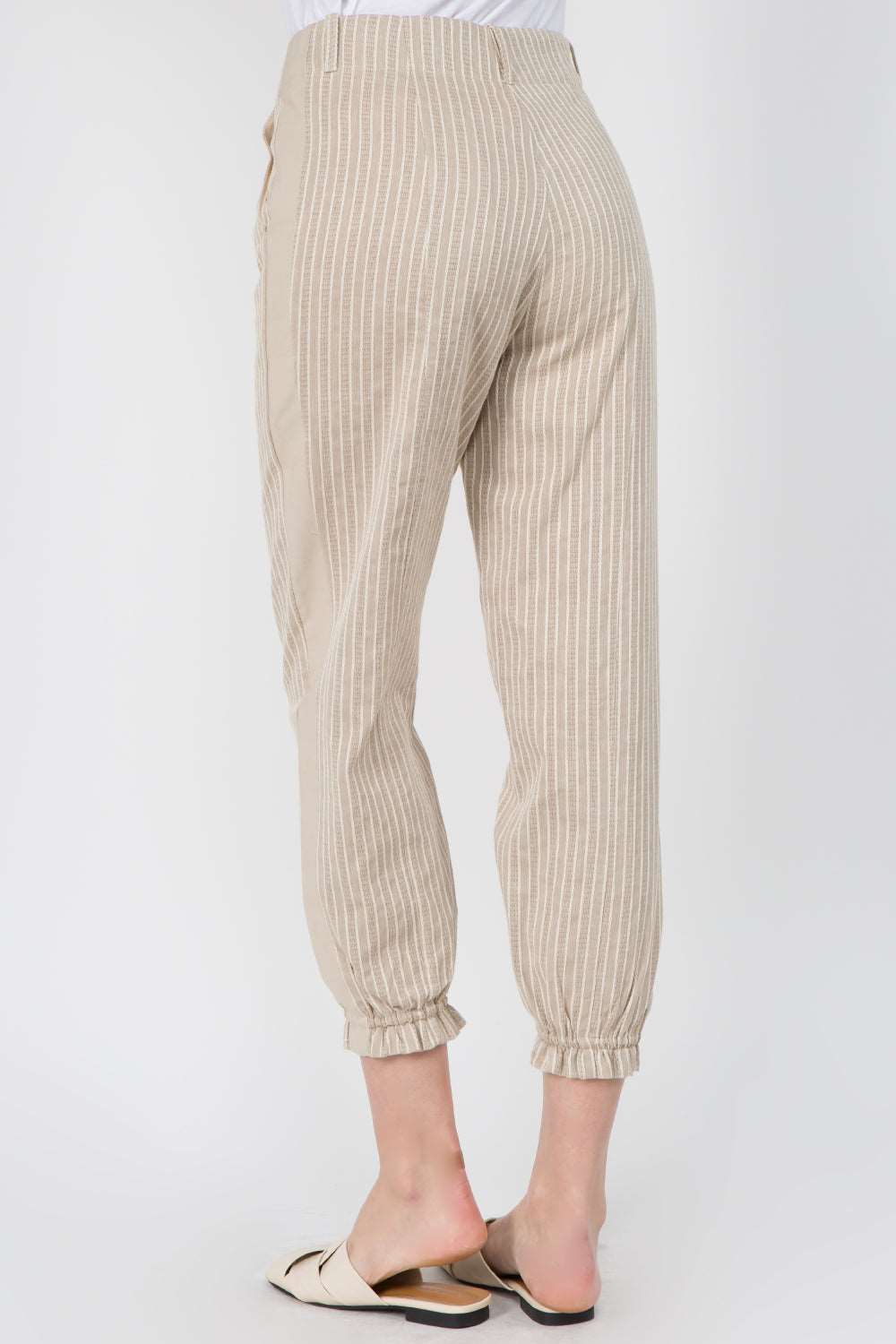 Contrast Insert Cotton Pants - Whiteroom+Cactus