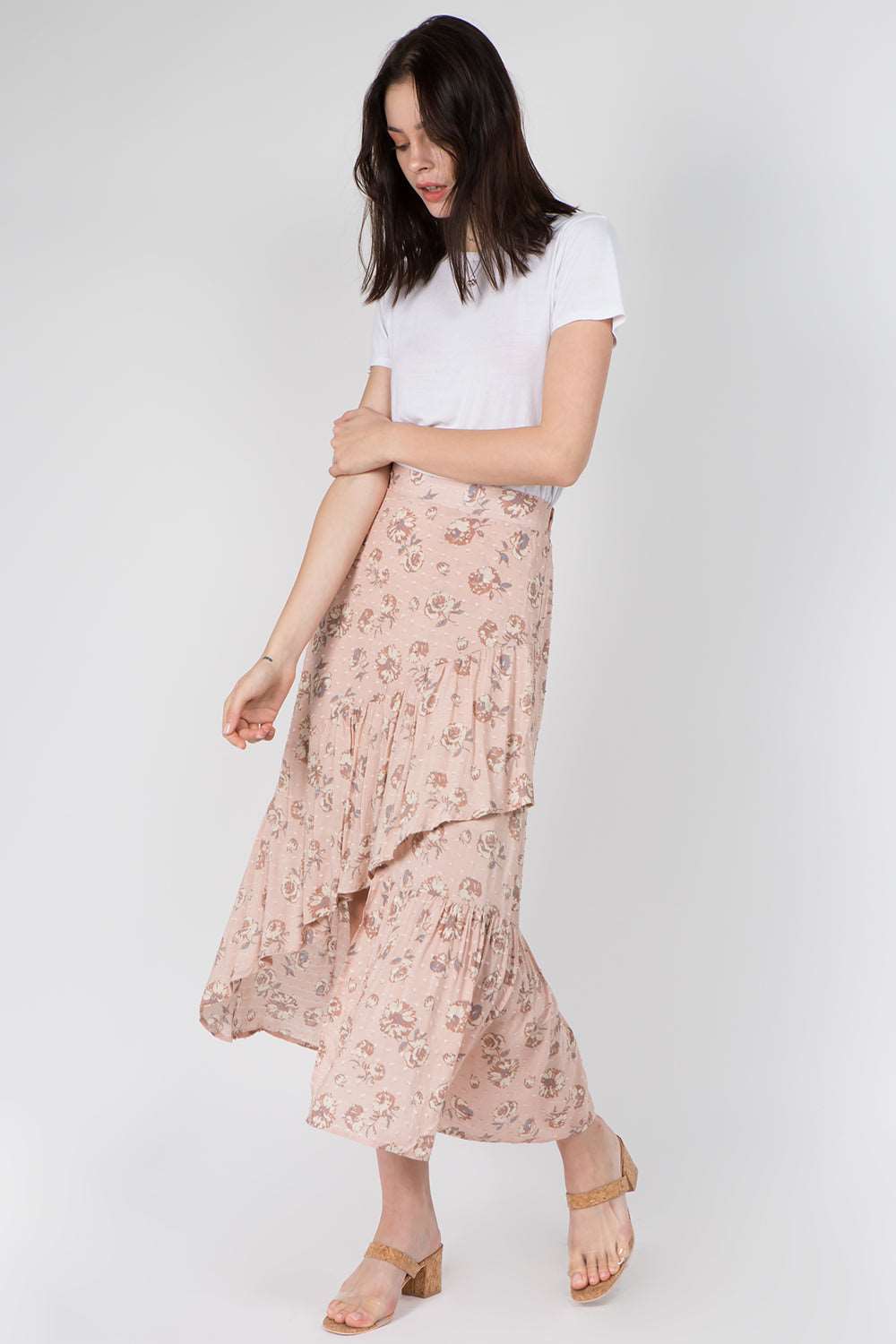 Asymmetrical Floral Skirt - Whiteroom+Cactus