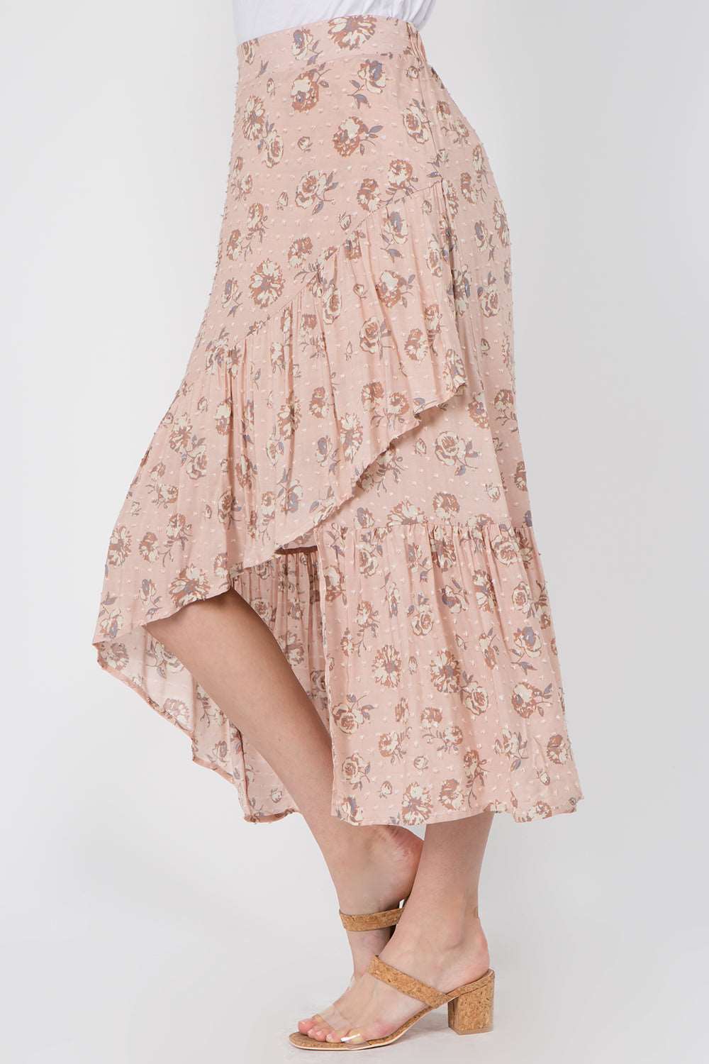 Asymmetrical Floral Skirt - Whiteroom+Cactus