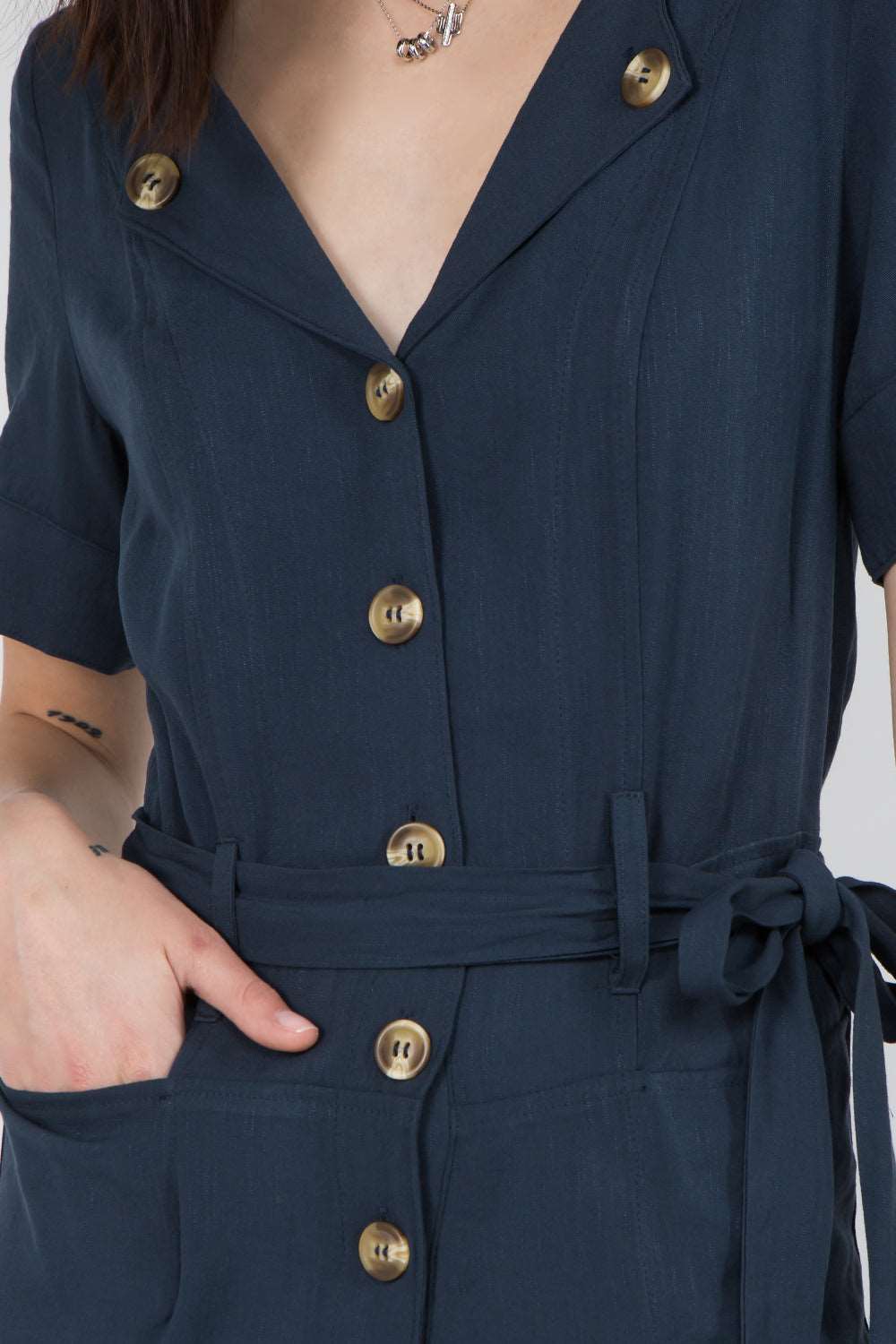 Button Down Linen Jumpsuit - Whiteroom+Cactus