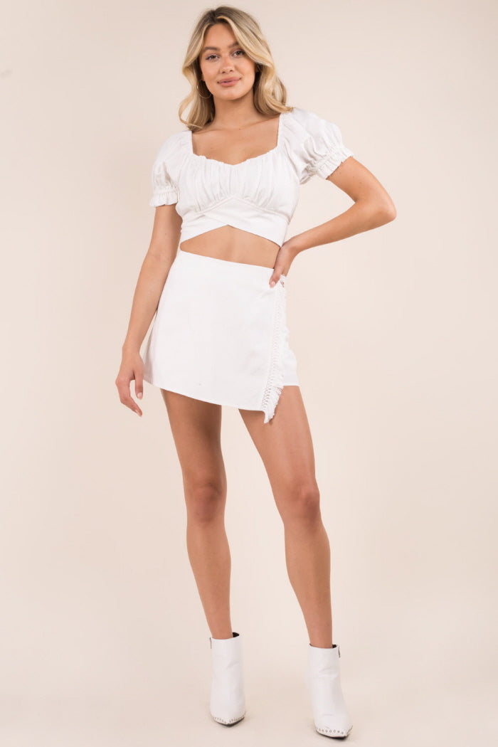 Linen Wrap Crop Top