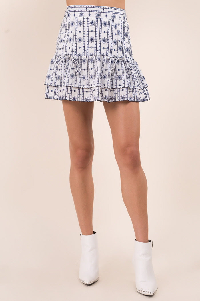 Eyelet Ruffle Skirt