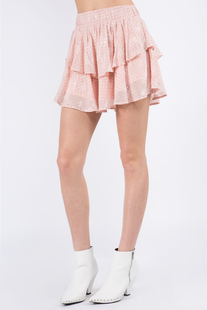 Double Layer Jacquard Textured Skirt