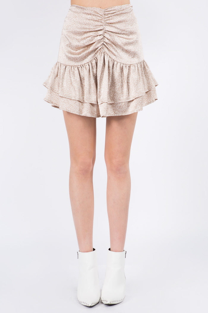 Emma Ruche Satin Skirt