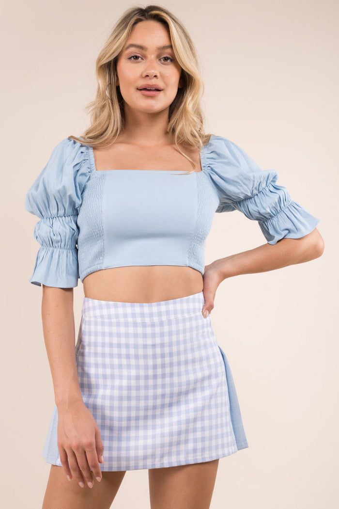 Gingham & Plaid Combo Skort