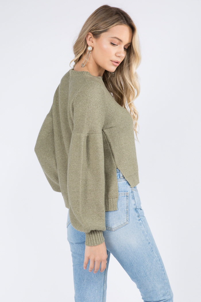 Knitted Full Sleeves Sweater - Whiteroom+Cactus