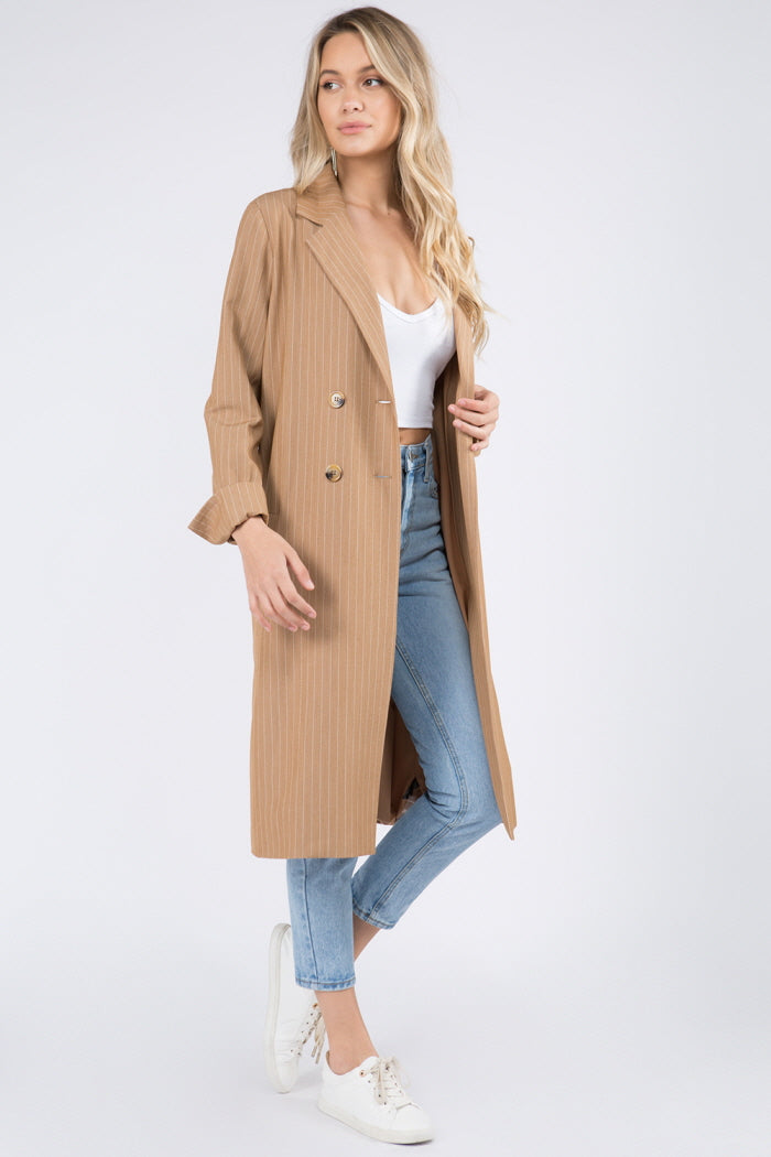 Pinstripe Multi Wear Trench Coat - Whiteroom+Cactus