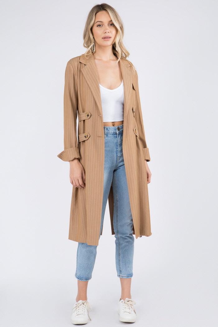 Pinstripe Multi Wear Trench Coat - Whiteroom+Cactus