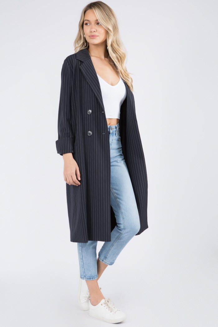 Pinstripe Multi Wear Trench Coat - Whiteroom+Cactus