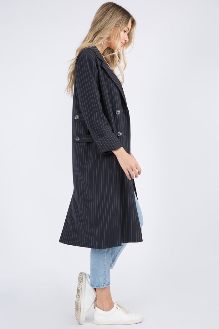 Pinstripe Multi Wear Trench Coat - Whiteroom+Cactus