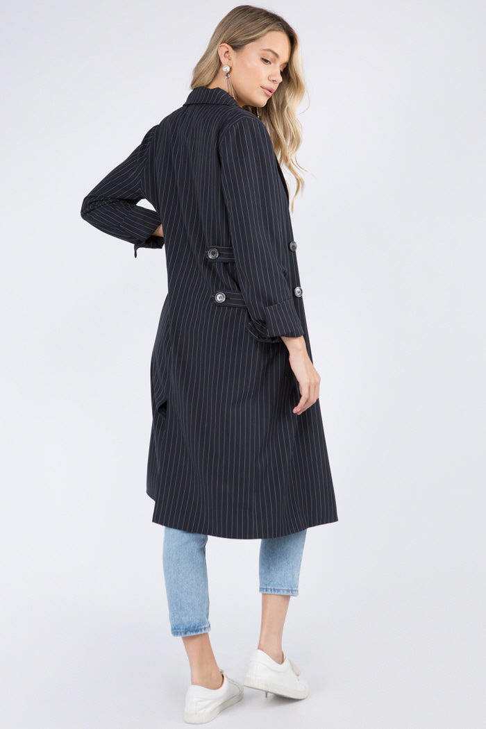 Pinstripe Multi Wear Trench Coat - Whiteroom+Cactus