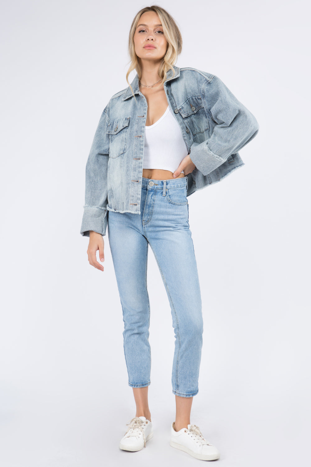 Oversized Long Sleeves Denim Jacket - Whiteroom+Cactus