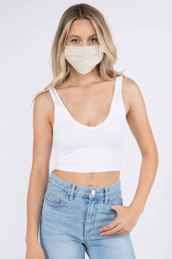Polka Dot Printed Mask - Whiteroom+Cactus