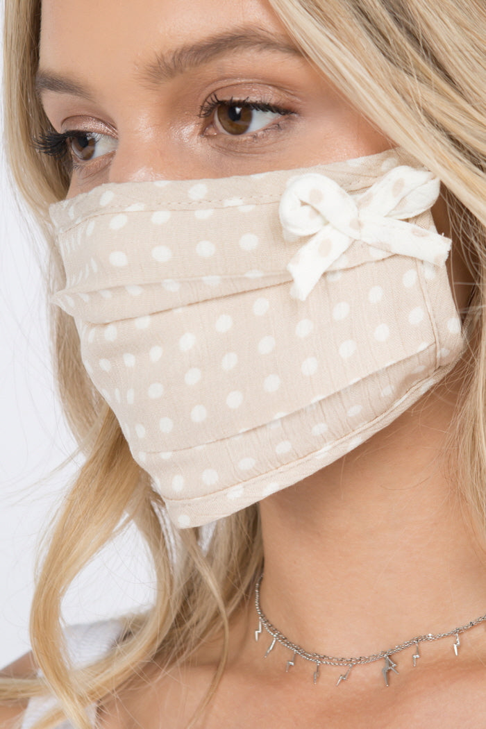 Polka Dot Printed Mask - Whiteroom+Cactus