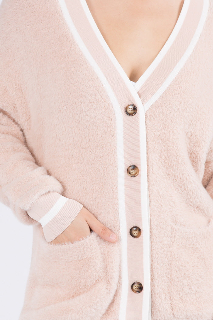 Varsity Rib So Fuzzy Cardigan