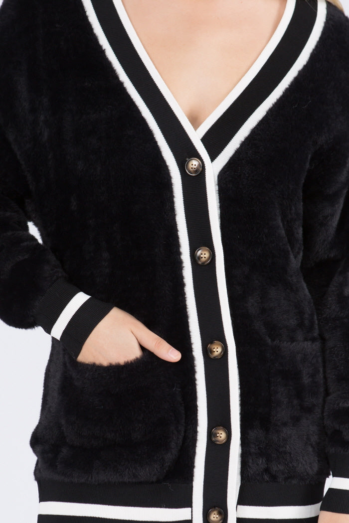 Varsity Rib So Fuzzy Cardigan