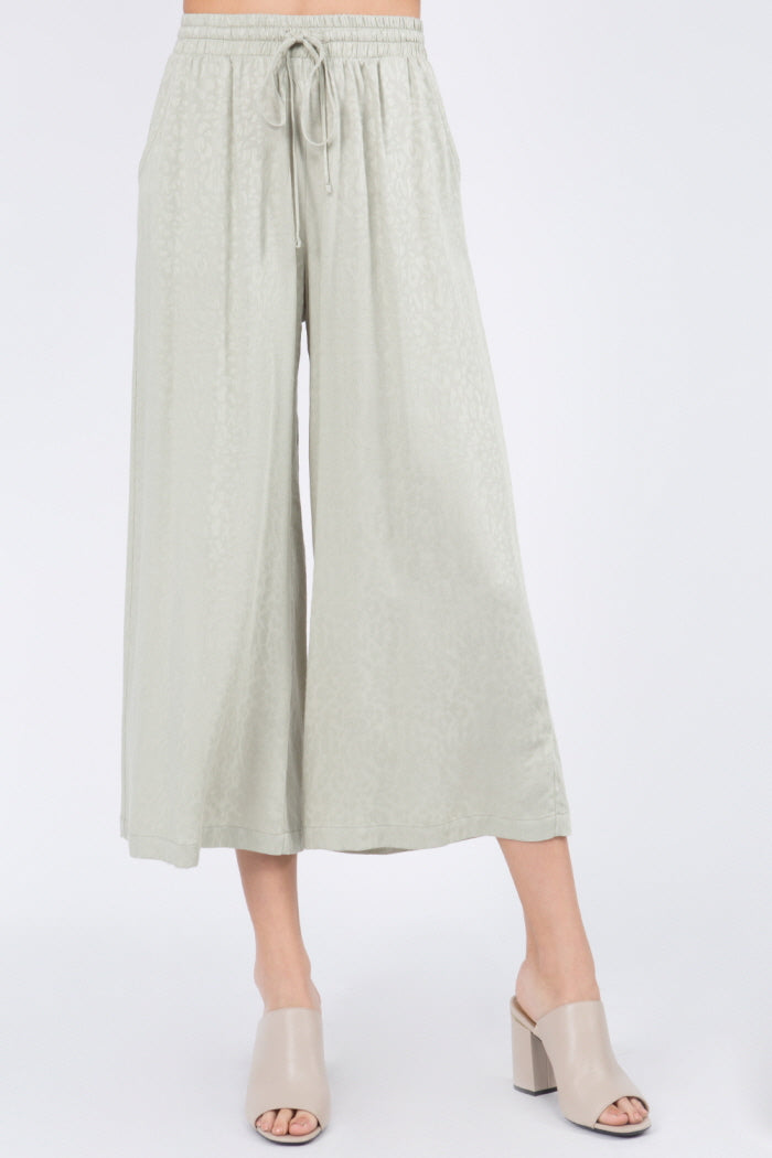 Matte Leopard Satin Flowy Pants