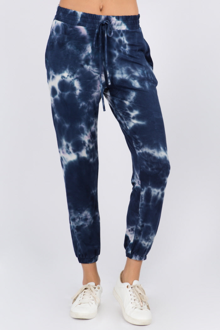 Navy Cloud Elastic Joggers