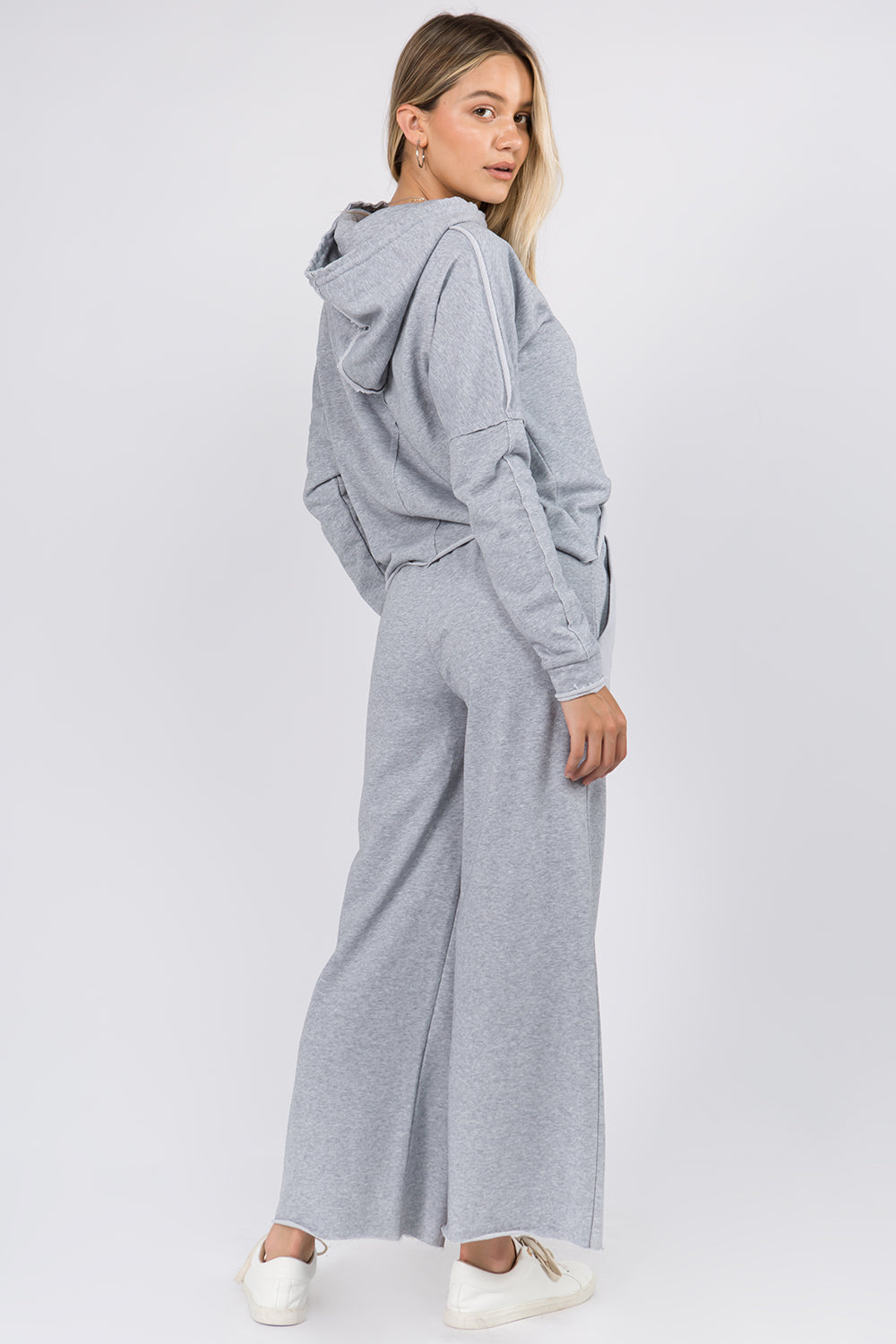Raw Trim Detailed Soft Hoodie Top - Whiteroom+Cactus