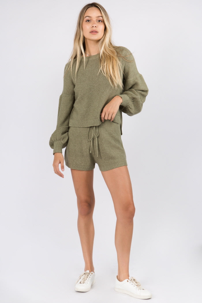 Sweater Knit Pullover Shorts - Whiteroom+Cactus