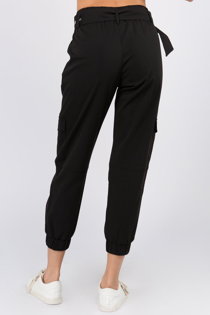 Belted Elastic Jogger Pants - Whiteroom+Cactus