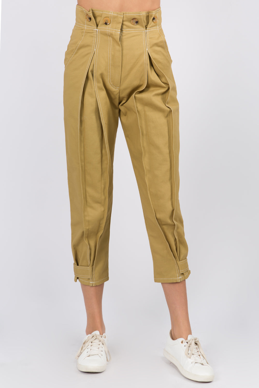 Stitch Detail Pleated Pants - Whiteroom+Cactus