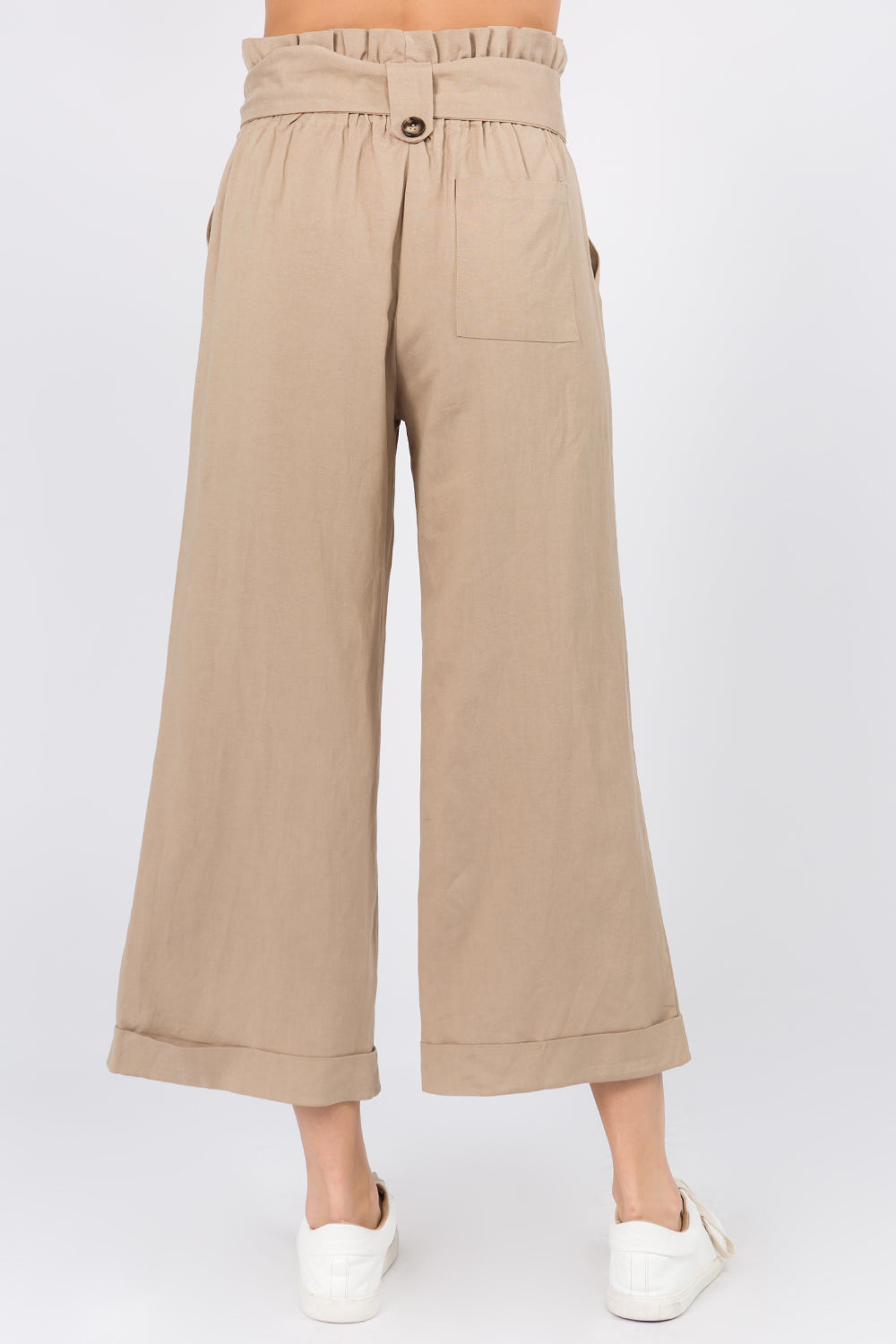 Linen Paperbag Belted Pants - Whiteroom+Cactus