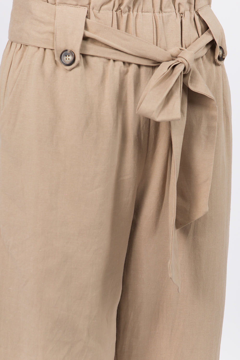 Linen Paperbag Belted Pants - Whiteroom+Cactus