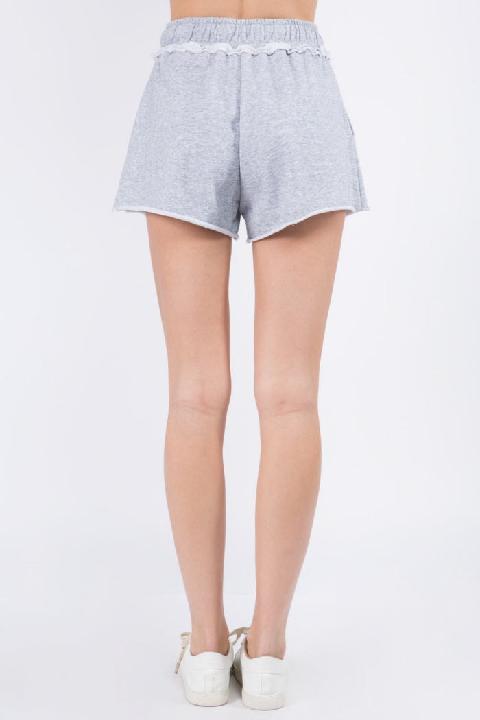 Raw Edge Hem Sweat Shorts