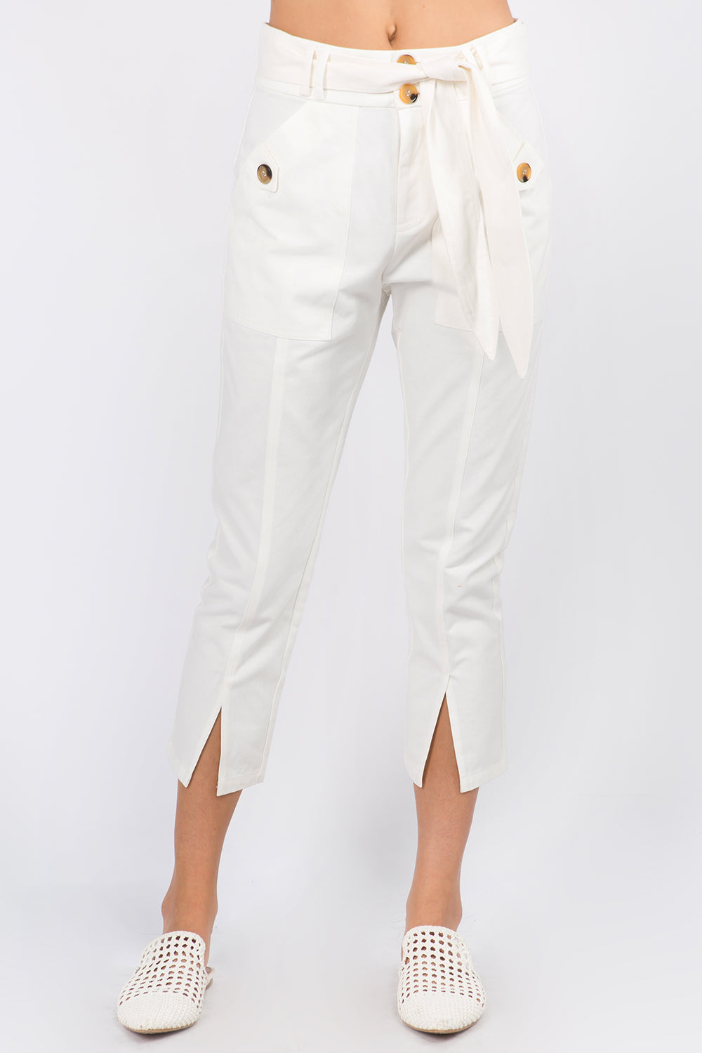 Cotton Tie Waist Trousers - Whiteroom+Cactus