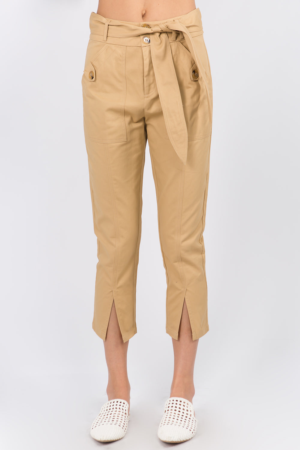 Cotton Tie Waist Trousers - Whiteroom+Cactus