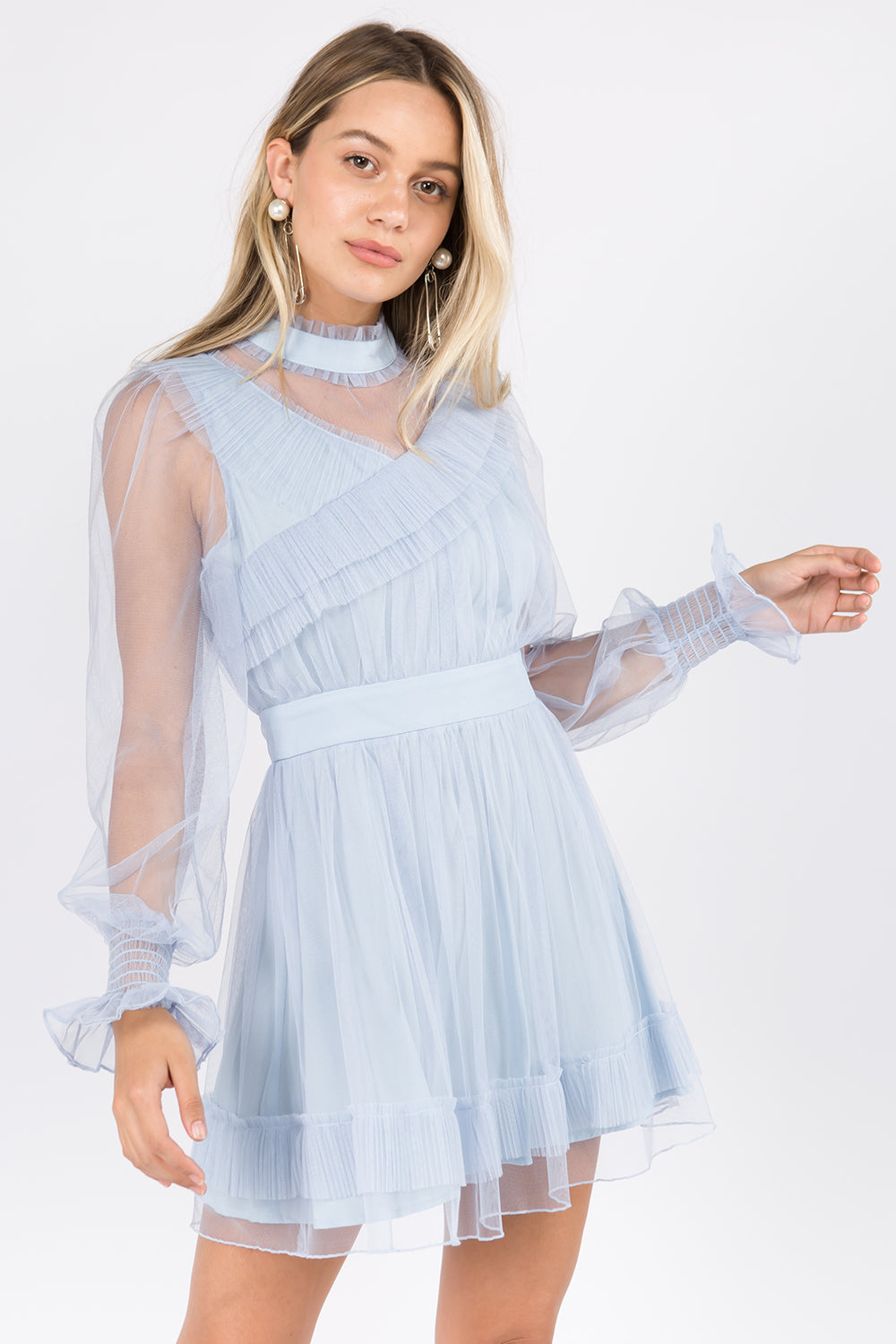 Ruffled Tiered Mesh Dress - Whiteroom+Cactus