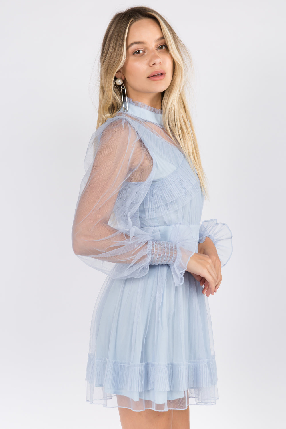 Ruffled Tiered Mesh Dress - Whiteroom+Cactus