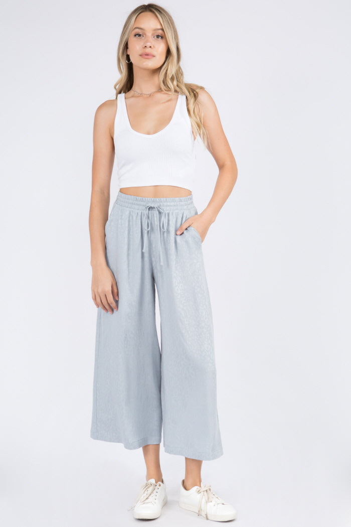 Matte Leopard Satin Flowy Pants