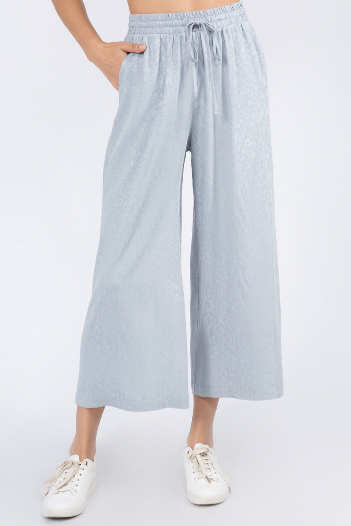 Matte Leopard Satin Flowy Pants