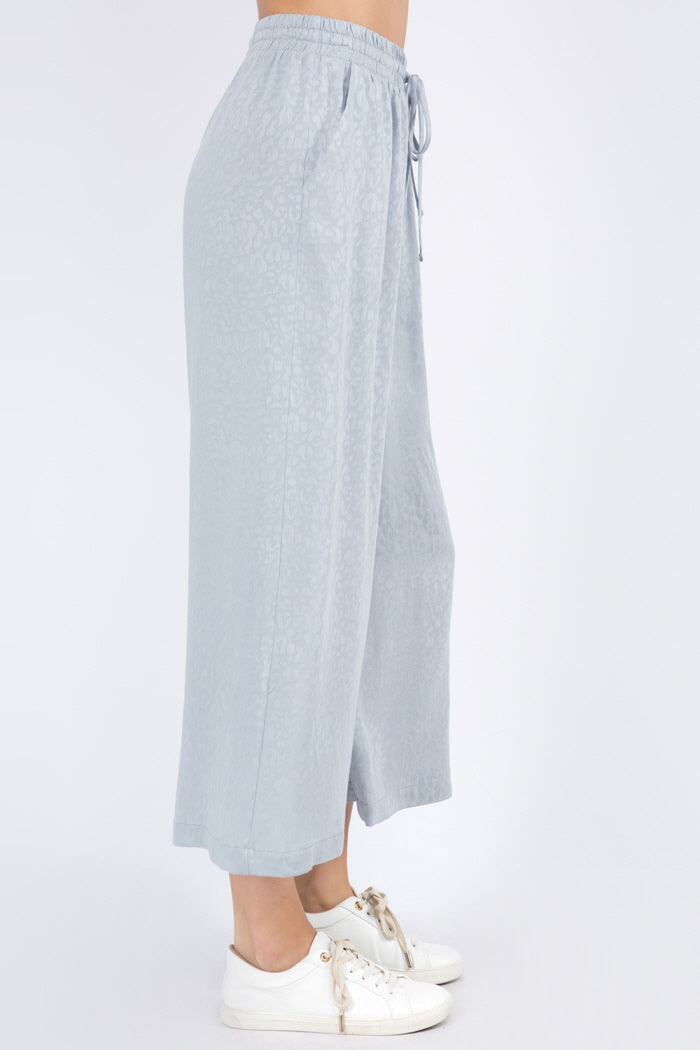 Matte Leopard Satin Flowy Pants